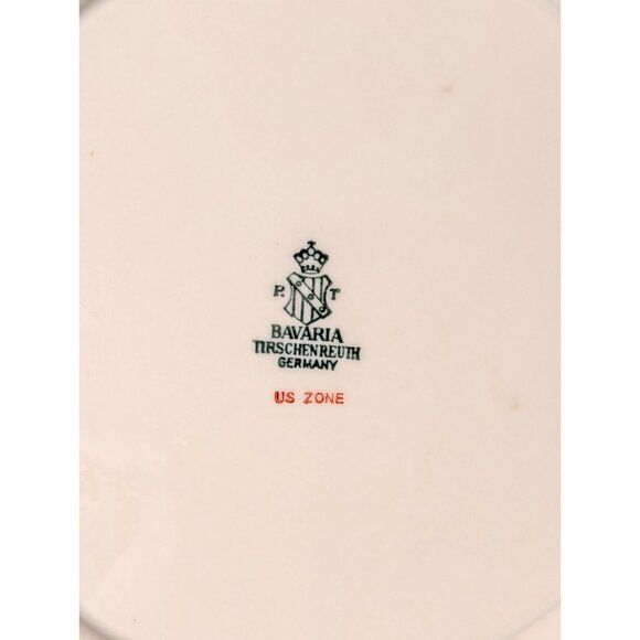 Bavaria Tirschenreuth Germany Floral Scalloped Porcelain Plates Pair set of 2 - Picture 6 of 16